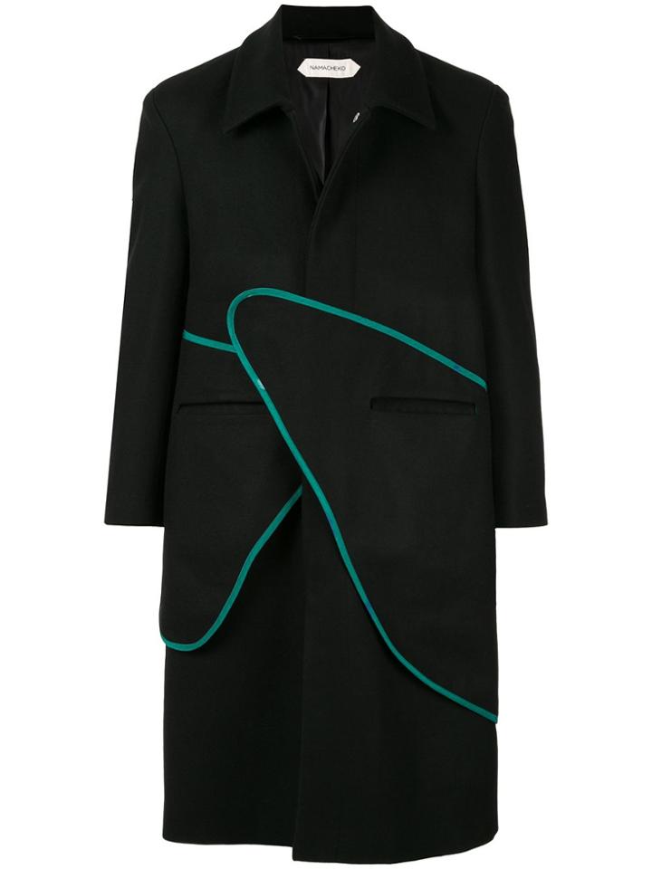Namacheko Draped Panel Coat - Black