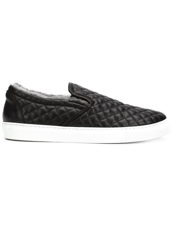 Officine Creative Quilted Becca Sneakers, Women's, Size: 40, Black, Leather