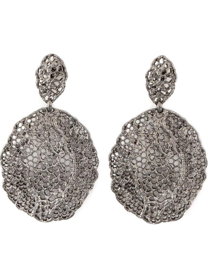 Aurelie Bidermann 'vintage Lace' Earrings, Women's, Black