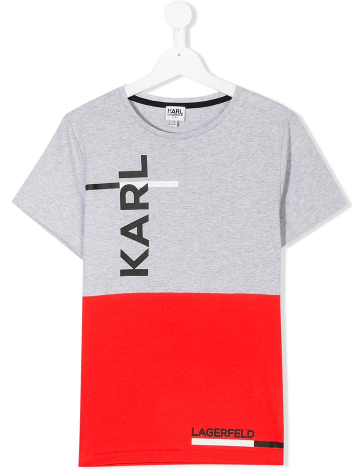 Karl Lagerfeld Kids Big Logo T-shirt - Grey