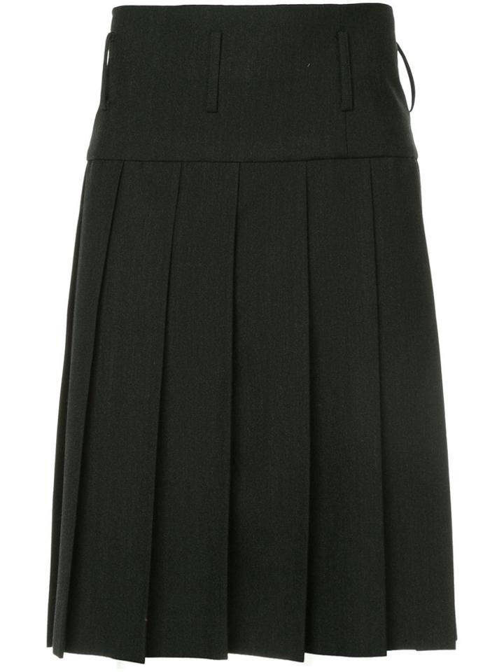 Comme Des Garçons Vintage Knee Length Pleated Kilt - Black