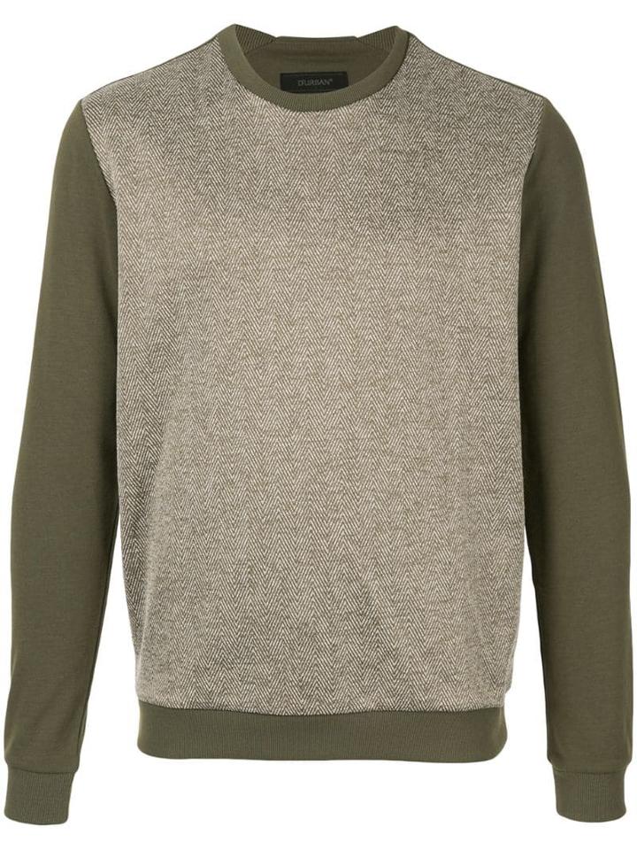 D'urban Herringbone Panel Sweatshirt - Green
