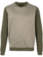 D'urban Herringbone Panel Sweatshirt - Green