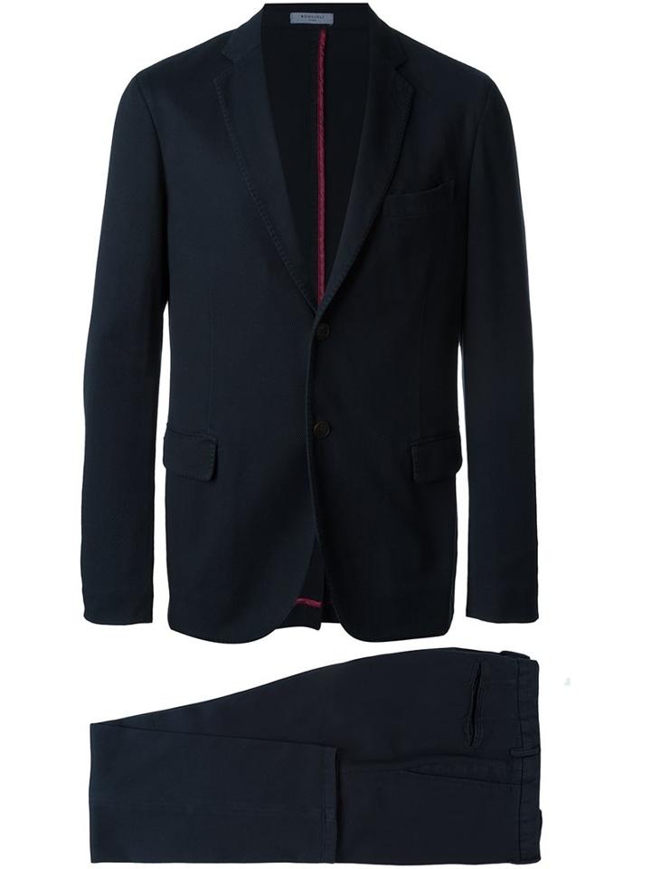 Boglioli Two-piece Suit, Men's, Size: 48, Blue, Cotton/cupro