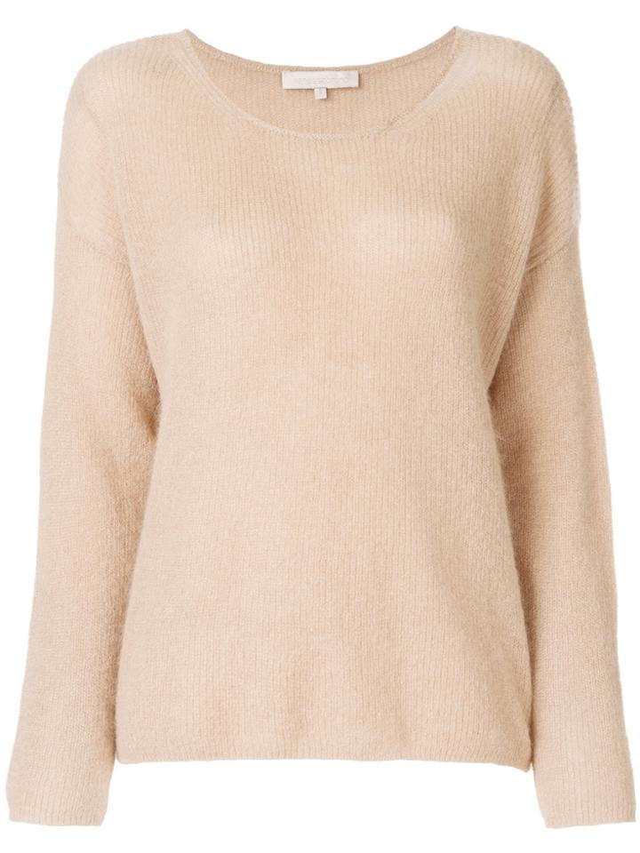 Vanessa Bruno Slouchy Ribbed Knit Sweater - Nude & Neutrals