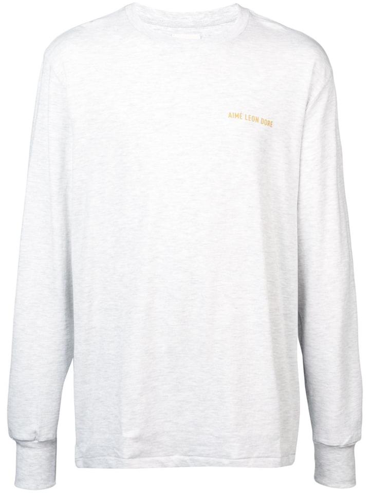 Aimé Leon Dore Logo Print Long Sleeve T-shirt - Grey