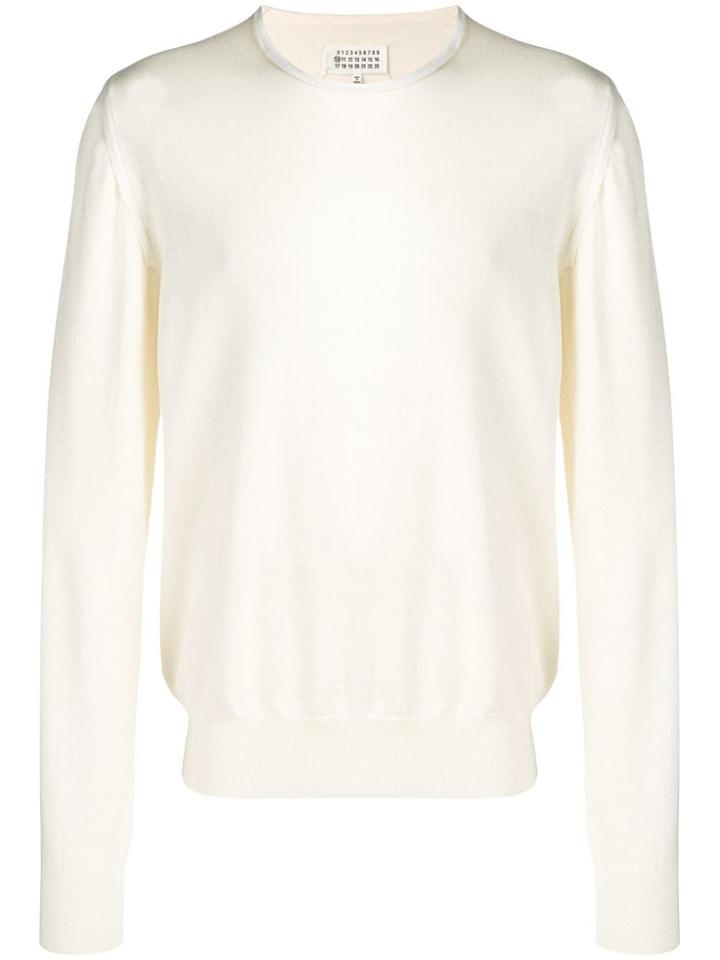 Maison Margiela Contrast Trim Jumper - Neutrals