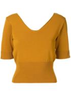 Le Ciel Bleu Short-sleeved Knit Top - Brown
