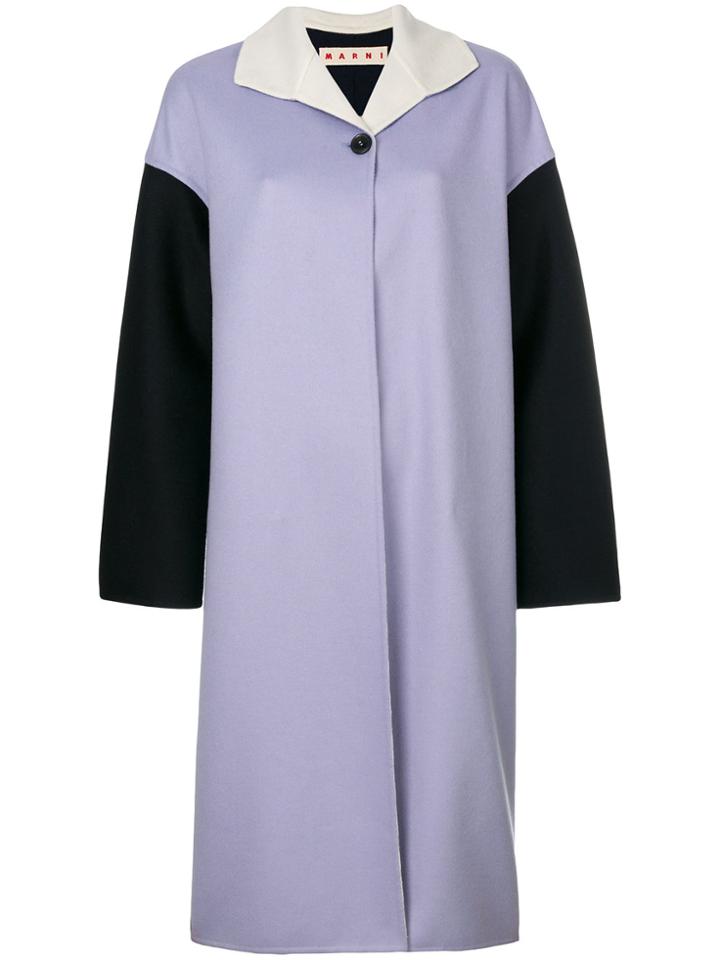 Marni Colour Blocked Coat - Pink & Purple