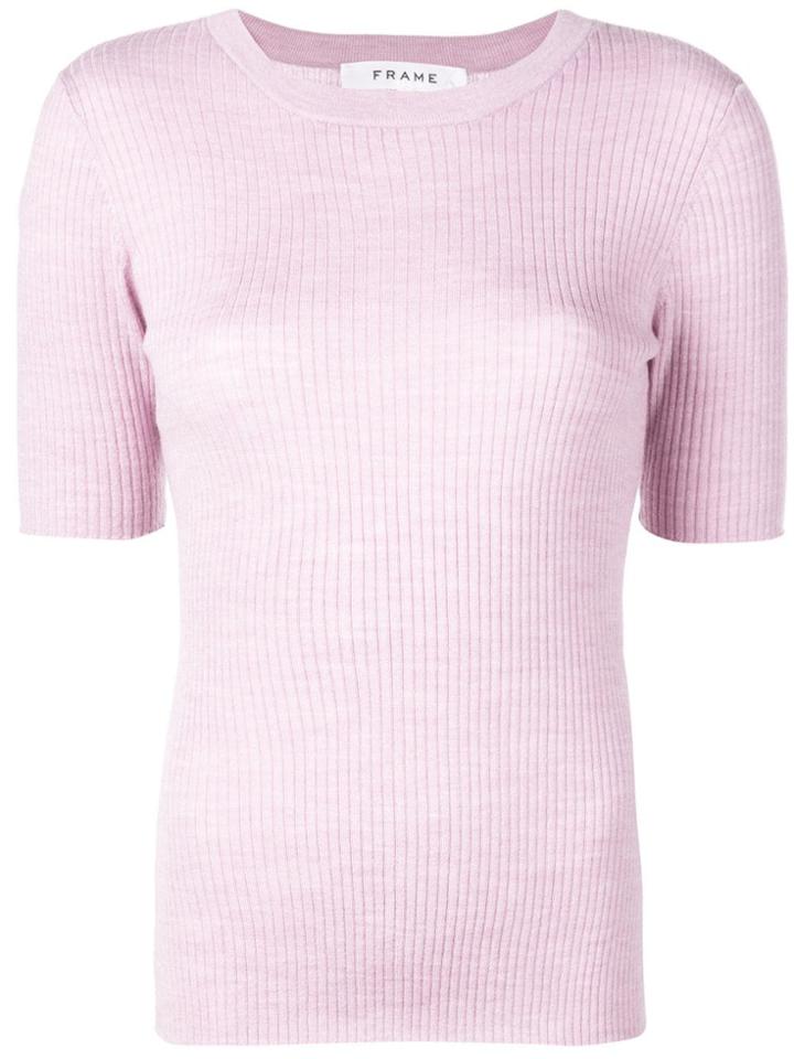 Frame Ribbed Knitted Top - Purple