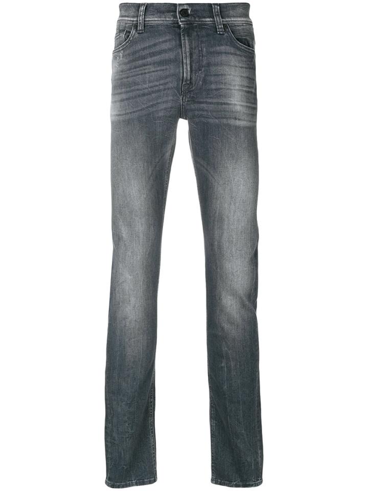 7 For All Mankind Stone Wash Denim Jeans - Black
