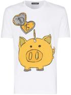 Dolce & Gabbana Pig Graphic Cotton T-shirt - White