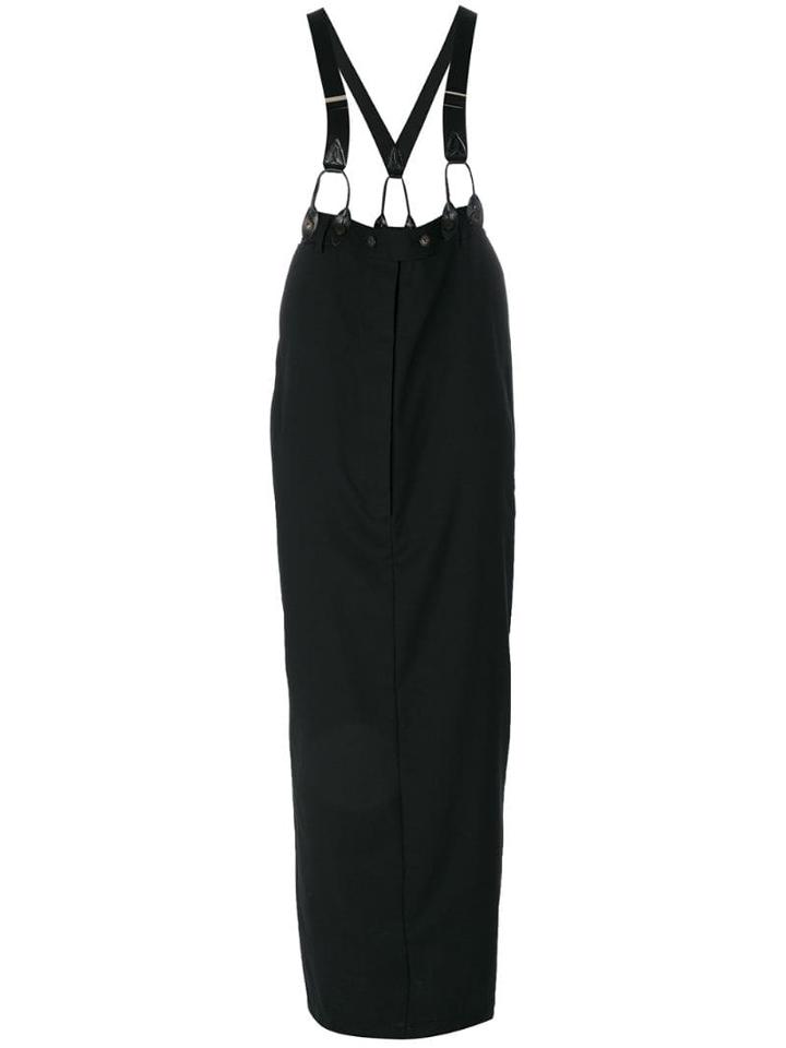 Jean Paul Gaultier Pre-owned Long Skirt With Suspenders - Black