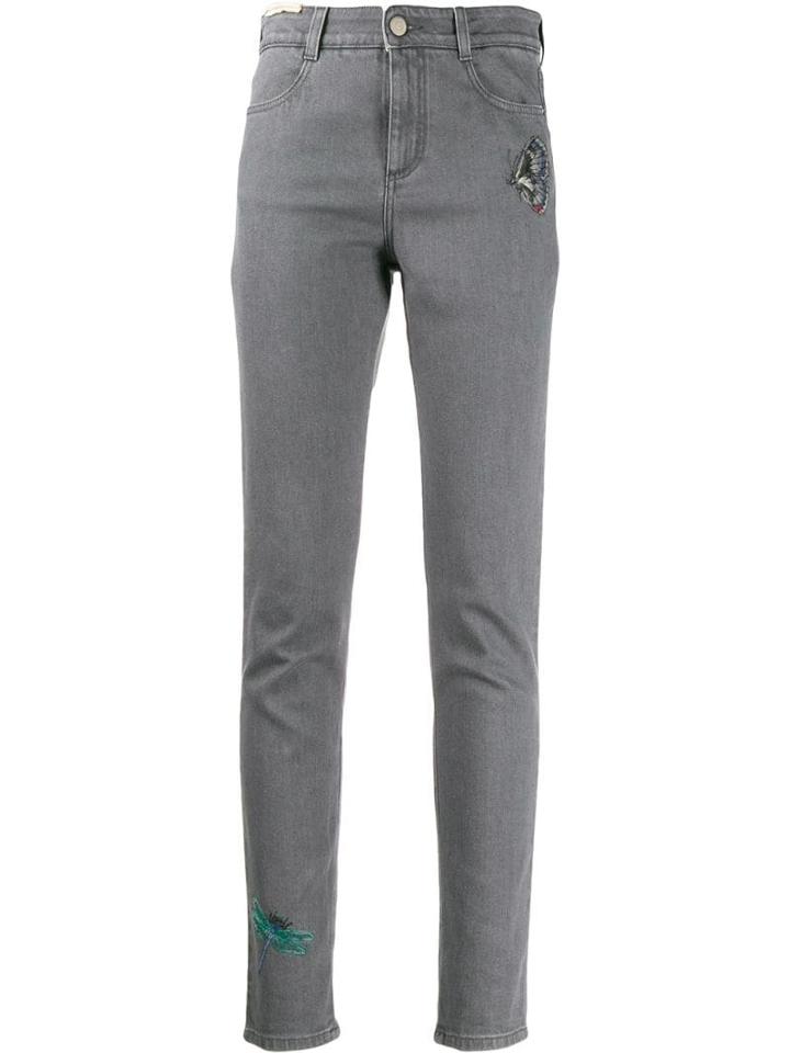 Stella Mccartney Embroidered Skinny Jeans - Grey