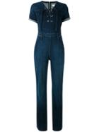 Frame Denim Le Jumpsuit Lace-up - Blue