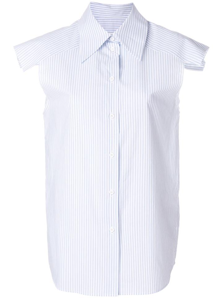 Mm6 Maison Margiela Pinstripe Sleeveless Shirt - Blue