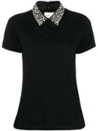 Be Blumarine Embellished Collar T-shirt - Black