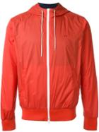 Sun 68 'rain' Hooded Zip Up Jacket, Men's, Size: Xxl, Red, Cotton/polyamide