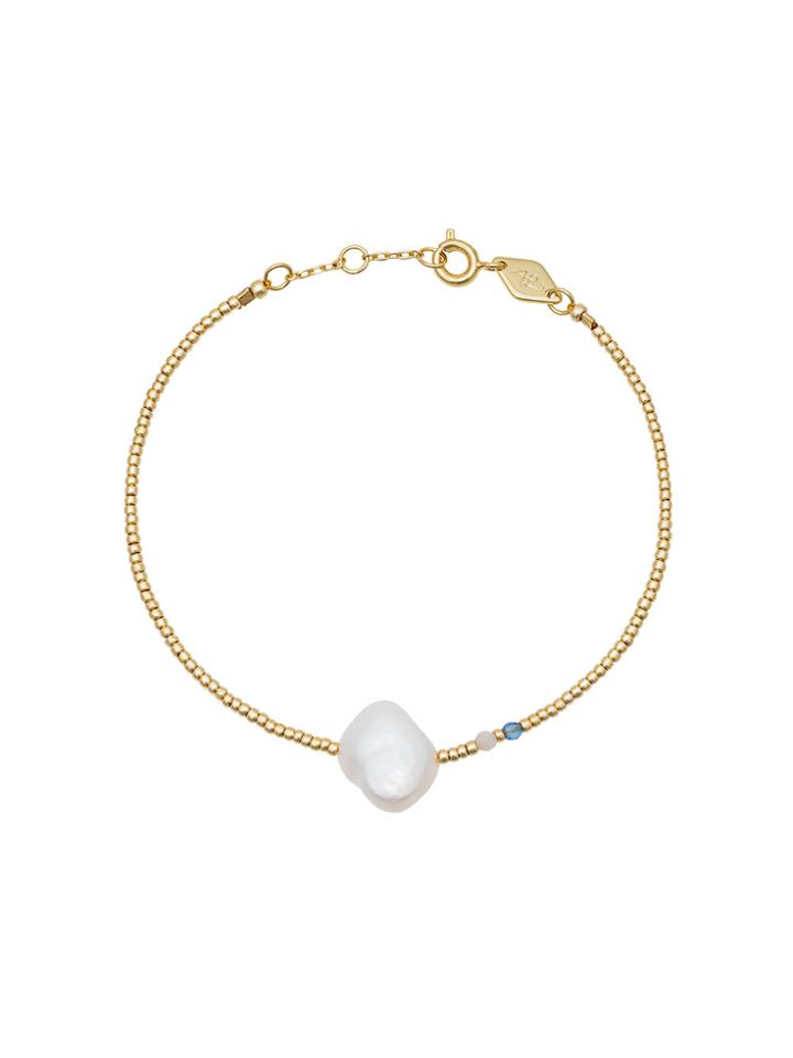 Anni Lu Metallic Gold Baroque Pearl Sterling Silver Bracelet
