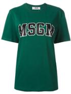 Msgm Logo T-shirt, Women's, Size: Medium, Green, Cotton