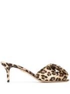 Charlotte Olympia Leopard Print Mules - Brown