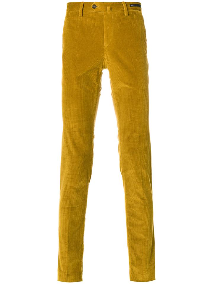 Pt01 Velvet Corduroy Trousers - Yellow & Orange