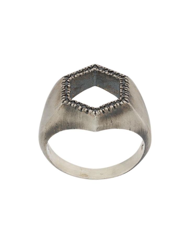 M. Cohen Open Hexagonal Ring - Silver