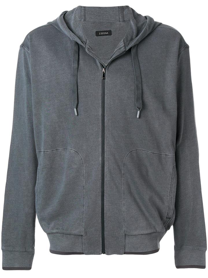 Z Zegna Zipped Hoodie - Grey