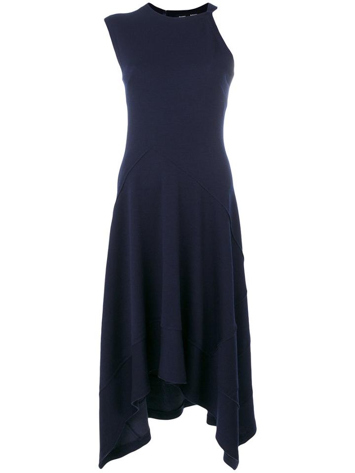 Proenza Schouler - Frill-trim Dress - Women - Cotton/nylon/wool - 8, Blue, Cotton/nylon/wool