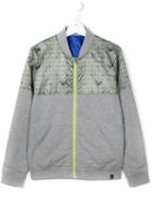 Armani Junior Logo Print Bomber Jacket, Boy's, Size: 14 Yrs, Grey
