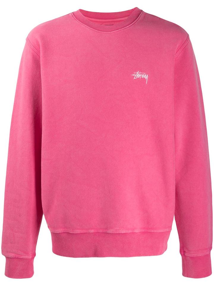 Stussy Embroidered Logo Sweater - Pink