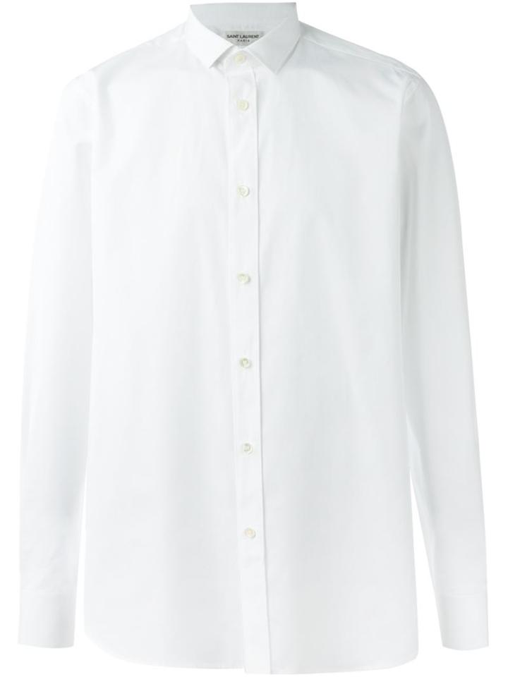 Saint Laurent Classic Formal Shirt, Men's, Size: 40, White, Cotton