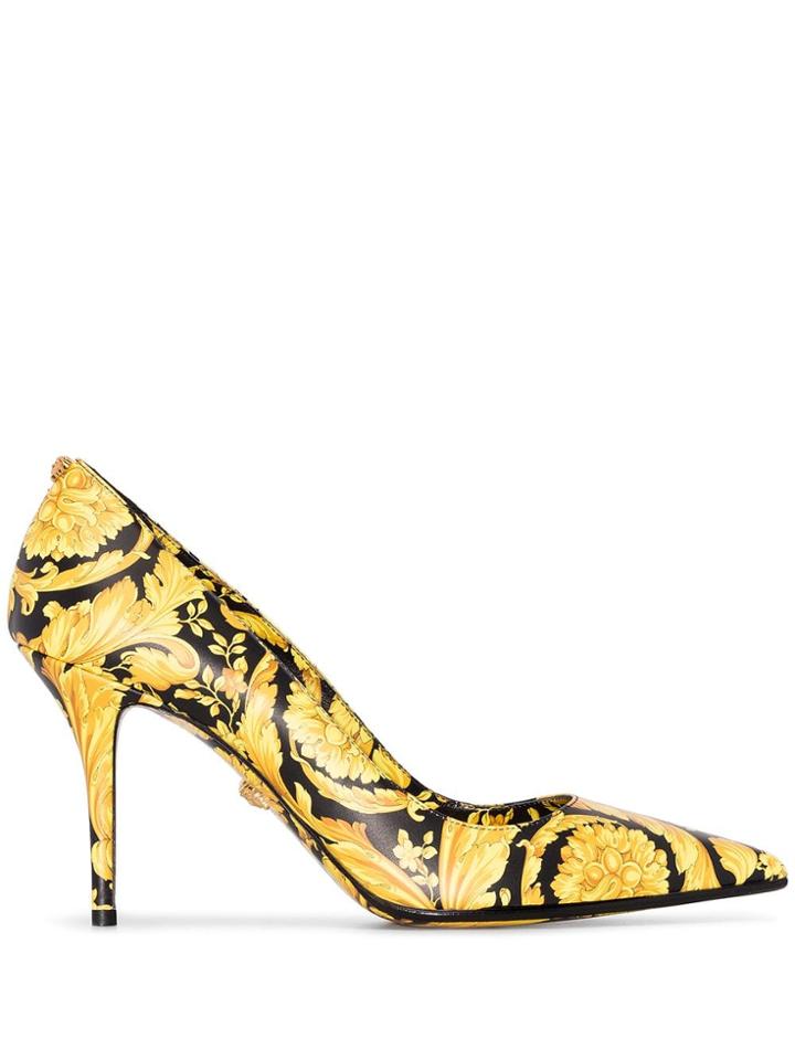 Versace Baroque Print 85mm Pumps - Black