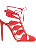 Chloe Gosselin Calico Strappy Sandals - Red