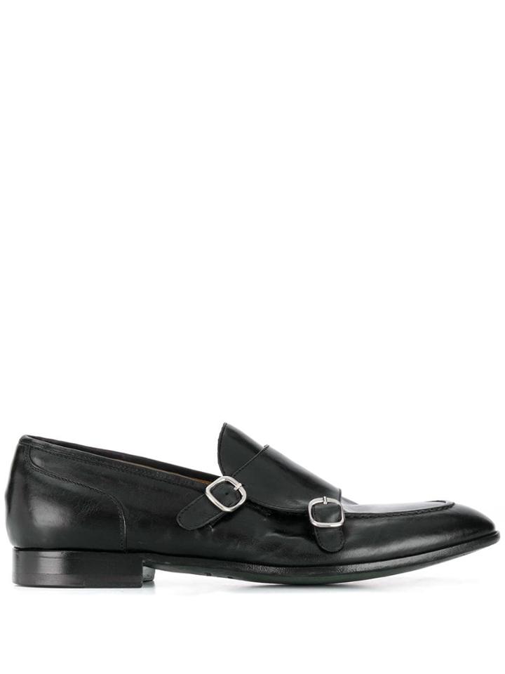 Green George Double Monk Strap Shoes - Black