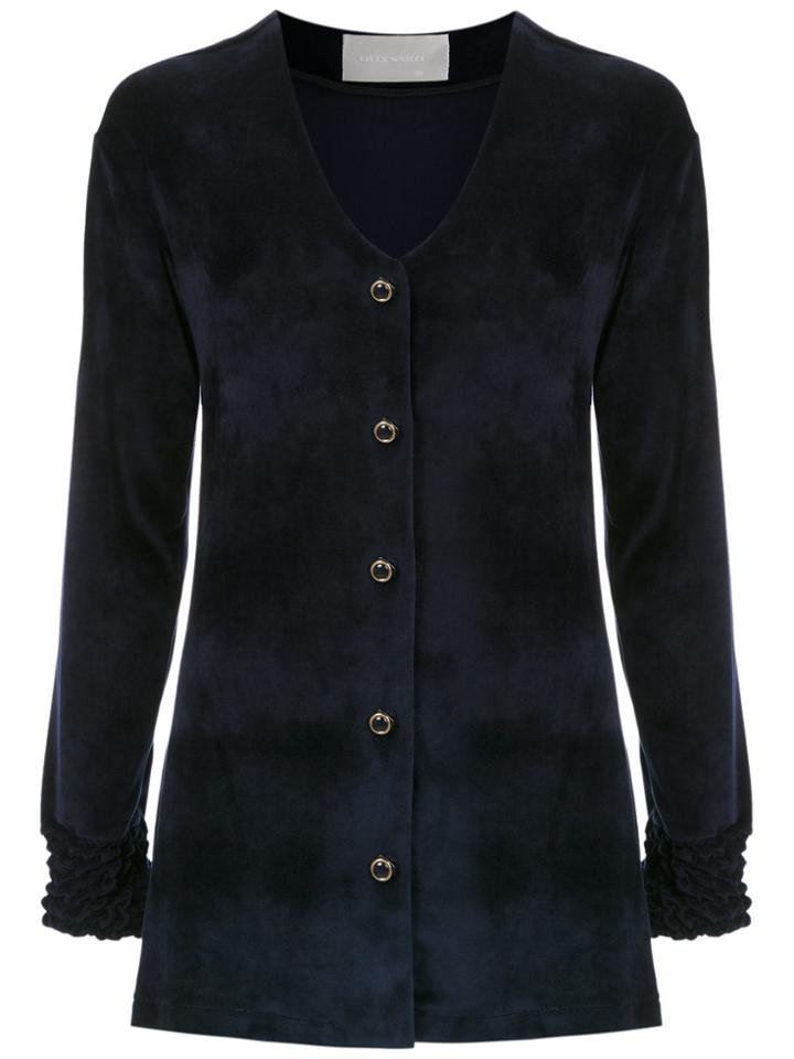 Lilly Sarti Velvet Cardigan - Blue