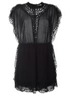 Iro Broderie Anglaise Detail Dress, Women's, Size: 36, Black, Cotton/viscose