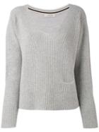 Dorothee Schumacher - V-neck Ribbed Jumper - Women - Cashmere - 4, Grey, Cashmere