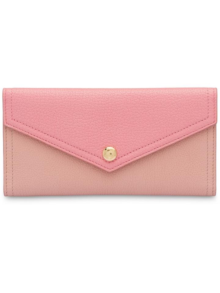 Miu Miu Two-tone Madras Leather Wallet - Pink
