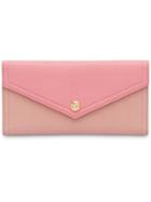 Miu Miu Two-tone Madras Leather Wallet - Pink