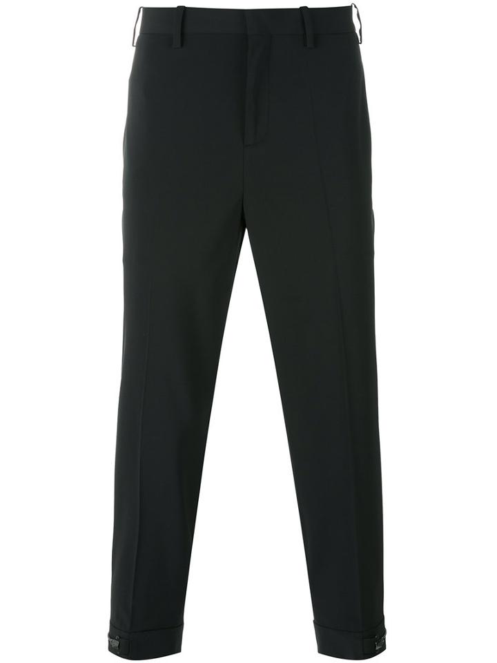 Neil Barrett - Cropped Tailored Trousers - Men - Cotton/polyester/spandex/elastane - 48, Black, Cotton/polyester/spandex/elastane