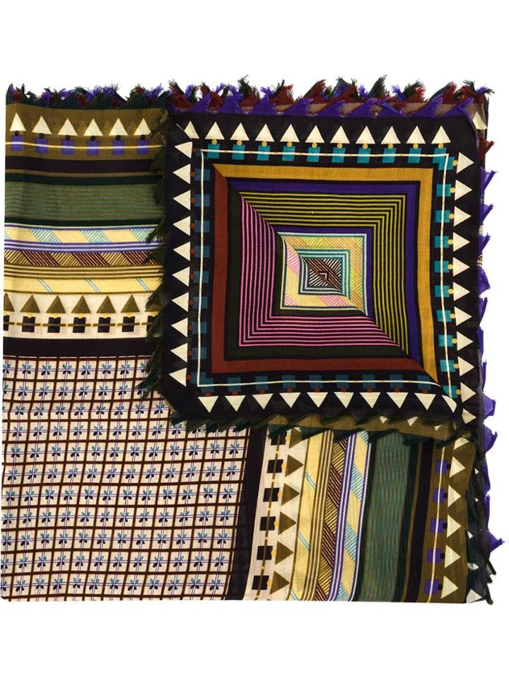 Faliero Sarti Geometric Print Scarf - Green