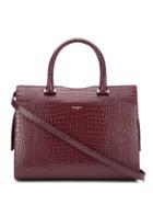 Saint Laurent Uptown Crocodile Effect Tote Bag - Purple