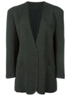 Moschino Vintage Padded Shoulder Blazer, Women's, Size: 46, Black