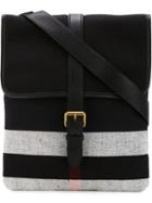 Burberry Buckle Strap Messenger Bag, Black, Cotton/jute/leather