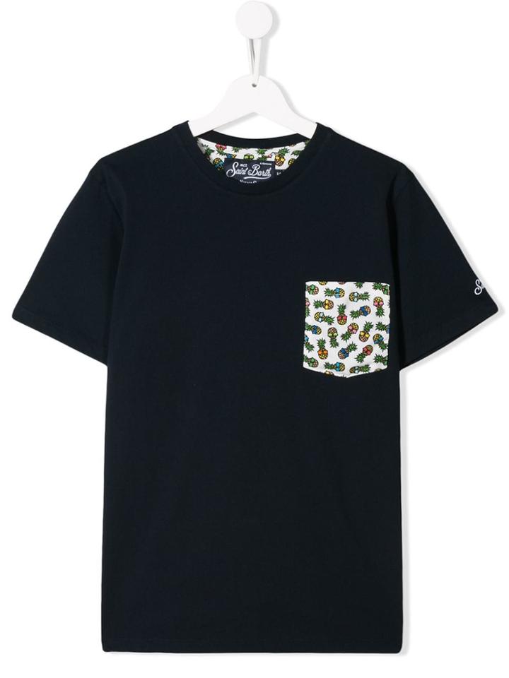 Mc2 Saint Barth Kids Printed Pocket T-shirt - Blue