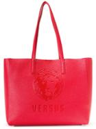 Versus - Large Embossed Logo Tote - Women - Calf Leather - One Size, Red, Calf Leather