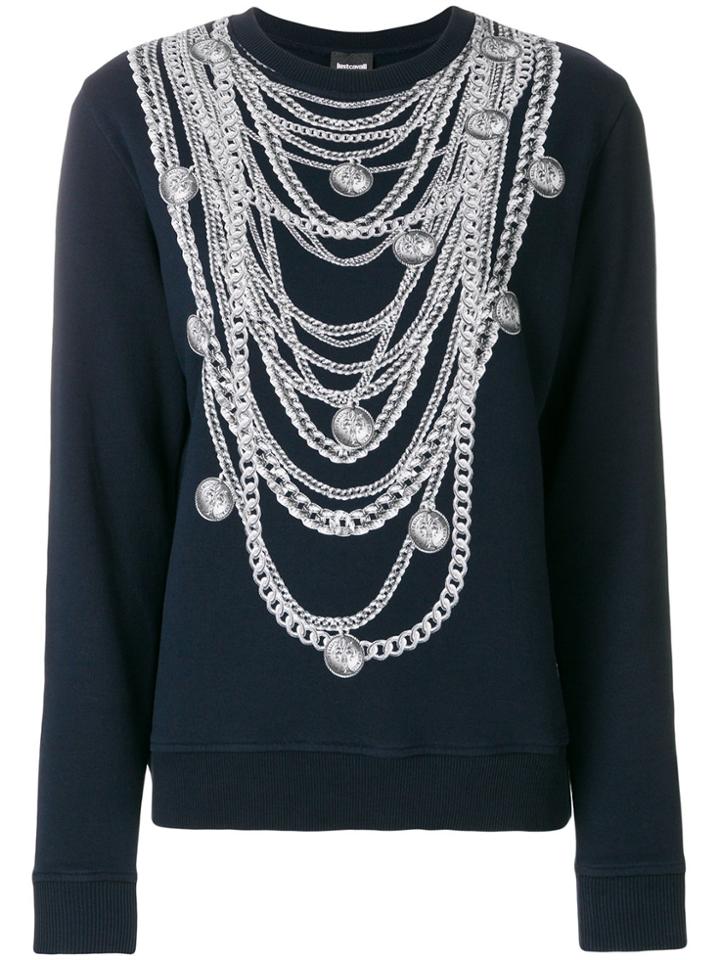 Just Cavalli Necklace Print Sweatshirt - Blue