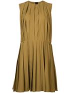 Marni - Pleated Flared Dress - Women - Cotton - 38, Yellow/orange, Cotton