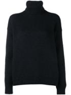 Vince Knitted Roll Neck Sweater, Women's, Size: Large, Blue, Silk/polyamide/cashmere/wool